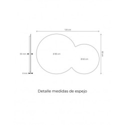 Espejo de baño con luz led y antivaho con canto pulido