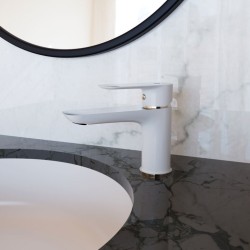 Grifo lavabo blanco/ cromo. Casio GME