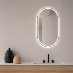 Espejo de baño con luz LED Ovalado triledLED Burdeos de Dyled con antivaho