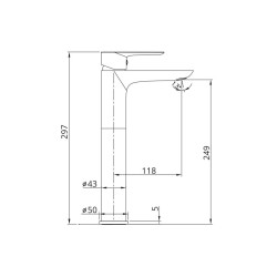 Grifo lavabo alto cromo, Casio GME