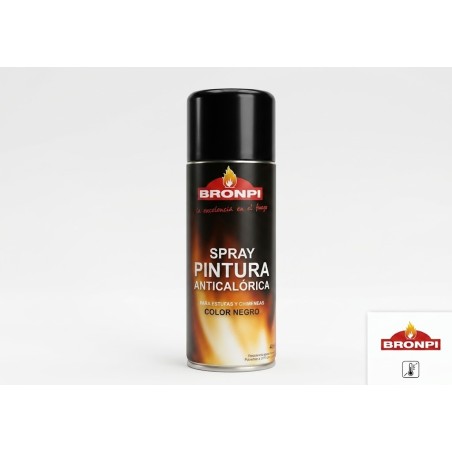 Pintura Spray Anticalórica Bronpi 400ml - Negro Mate Chimeneas y Estufas